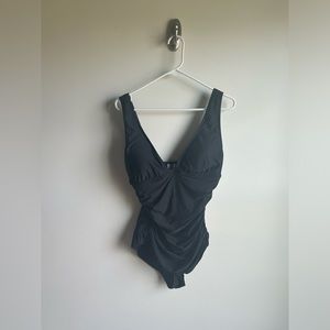 J.Crew Ruched Femme One Piece Swimsuit in Black, Women’s Size 12